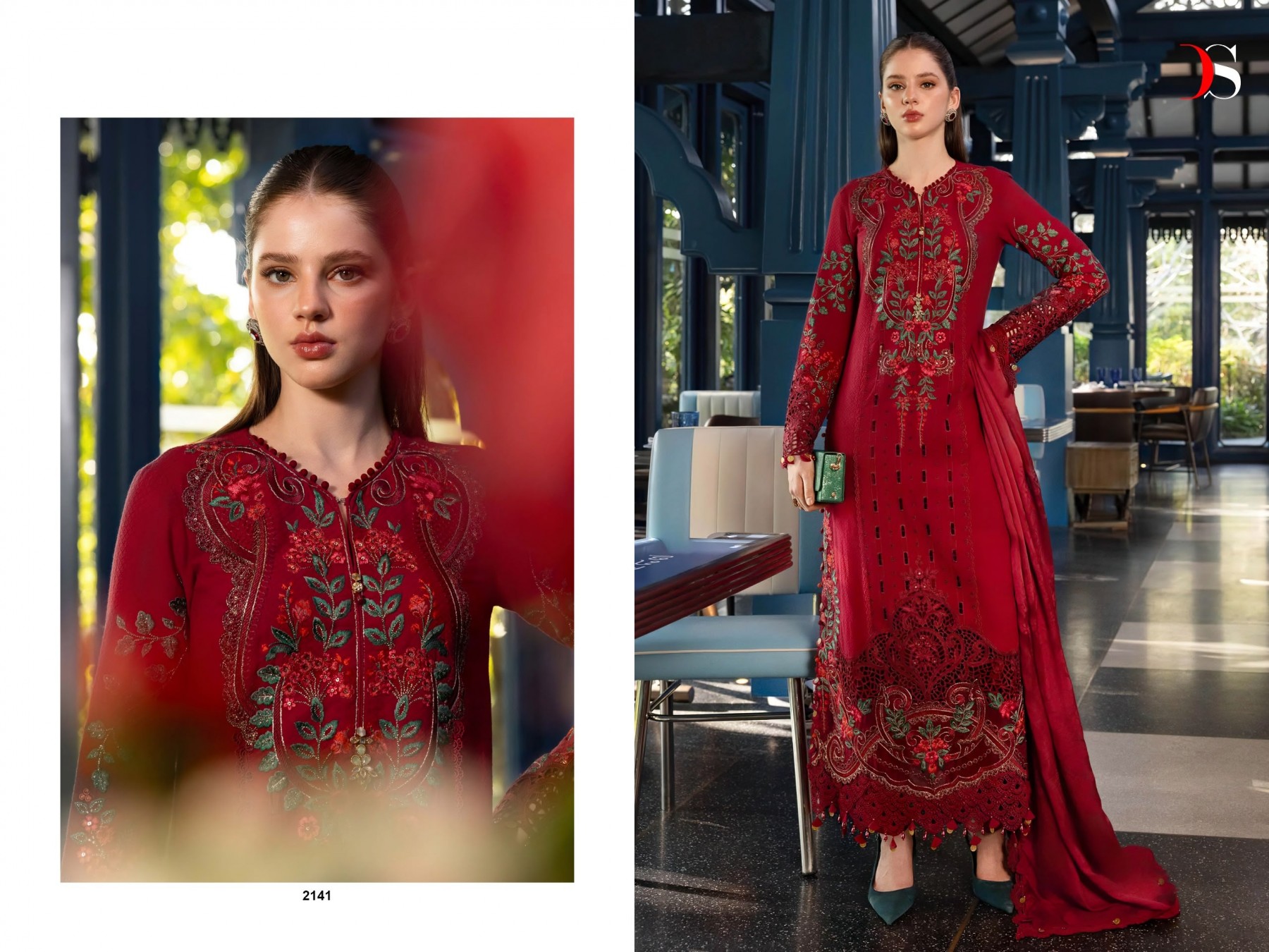 Maria B Premium Embroidered Cotton Deepsy 3 Piece Suit Pakistani Suit Single Wholesale Price 