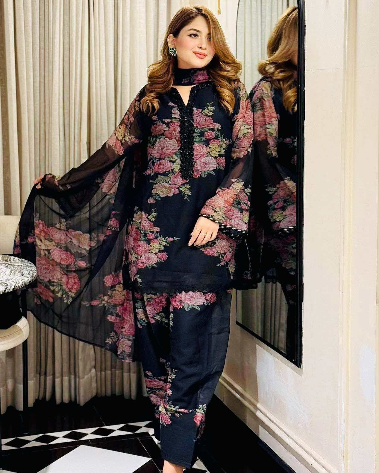 JF-008 Designer Faux Georgette Printed Farshi Pant Suit Set Pakistani Suit Single Wholesale Price 