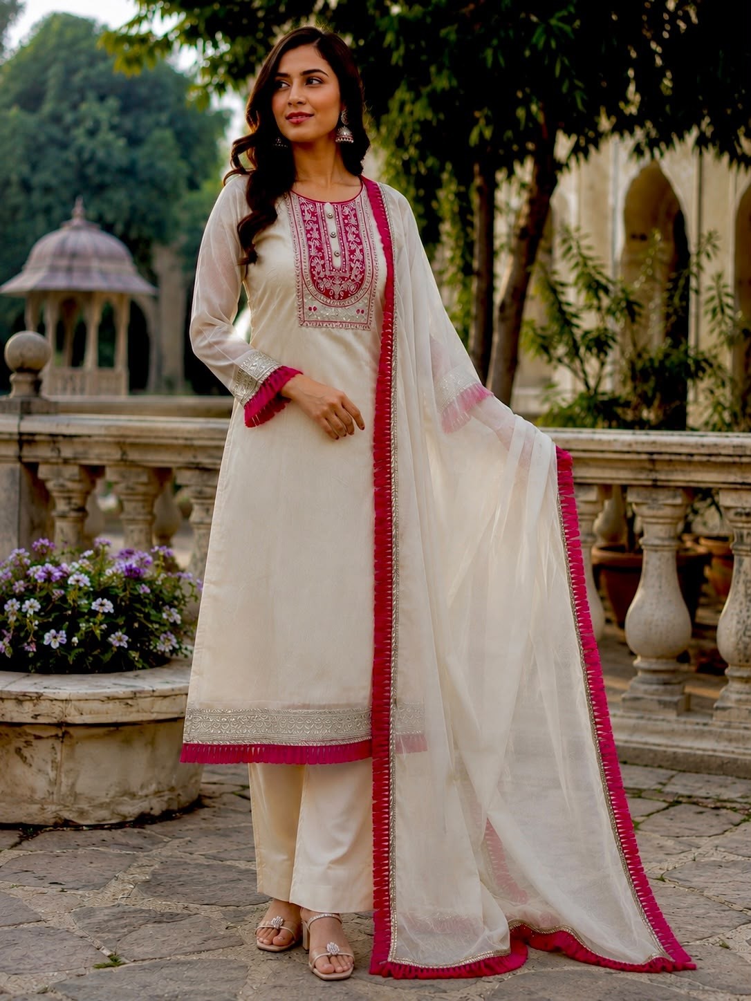 Premium Organza Embroidered Suit Set with Coding Dori & Sequence Work – JL-1067 Pakistani Suit Single Wholesale Price 