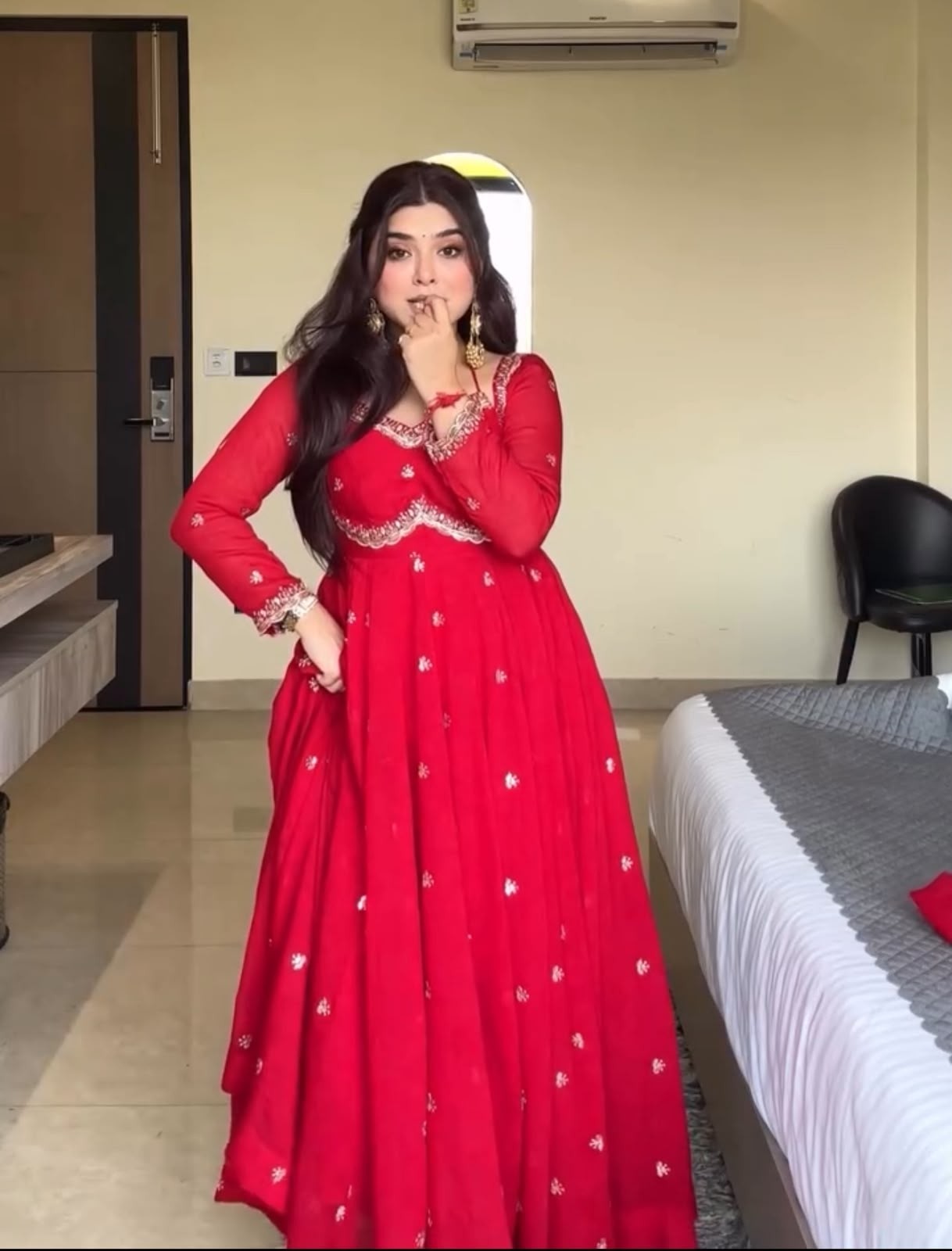 NSR-874 Heavy Embroidered Faux Georgette Party Wear Suit Set with Dupatta