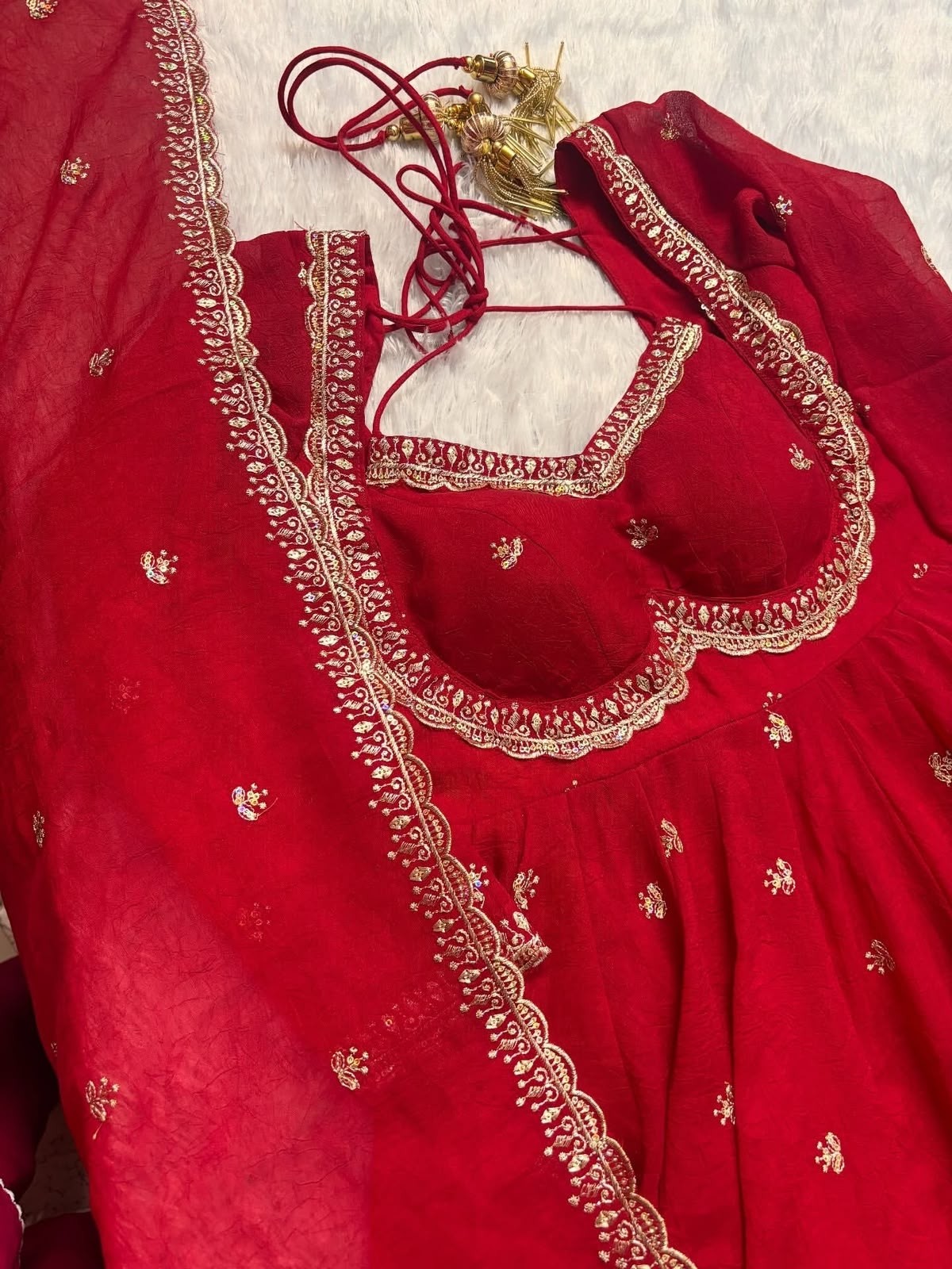 NSR-874 Heavy Embroidered Faux Georgette Party Wear Suit Set with Dupatta