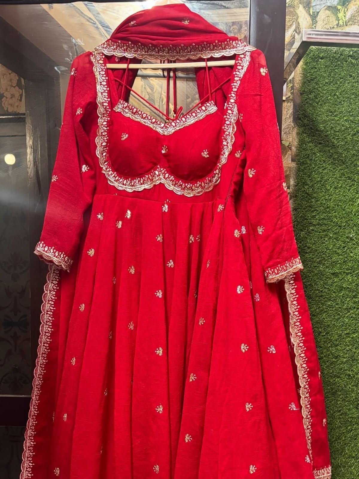 NSR-874 Heavy Embroidered Faux Georgette Party Wear Suit Set with Dupatta