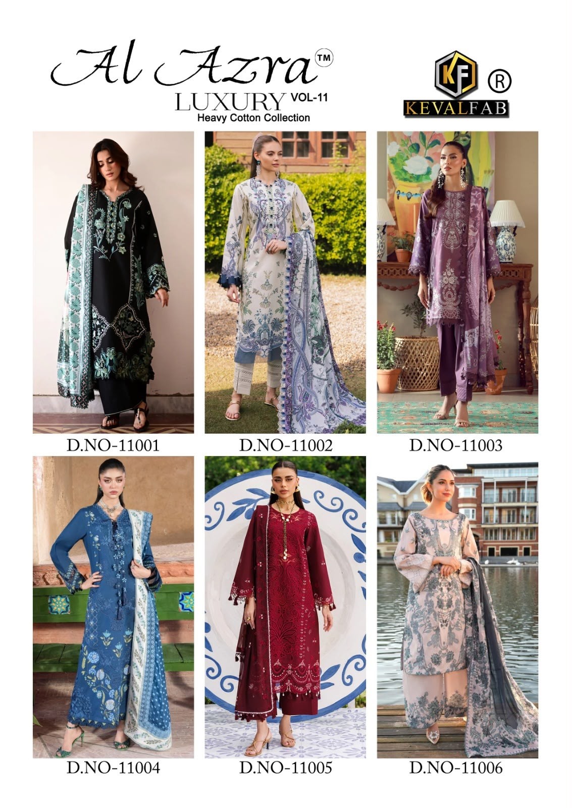 Keval Fab Al Azra Vol. 11 Heavy Cotton Printed Unstitched Pakistani Suit set to set wholesale price 