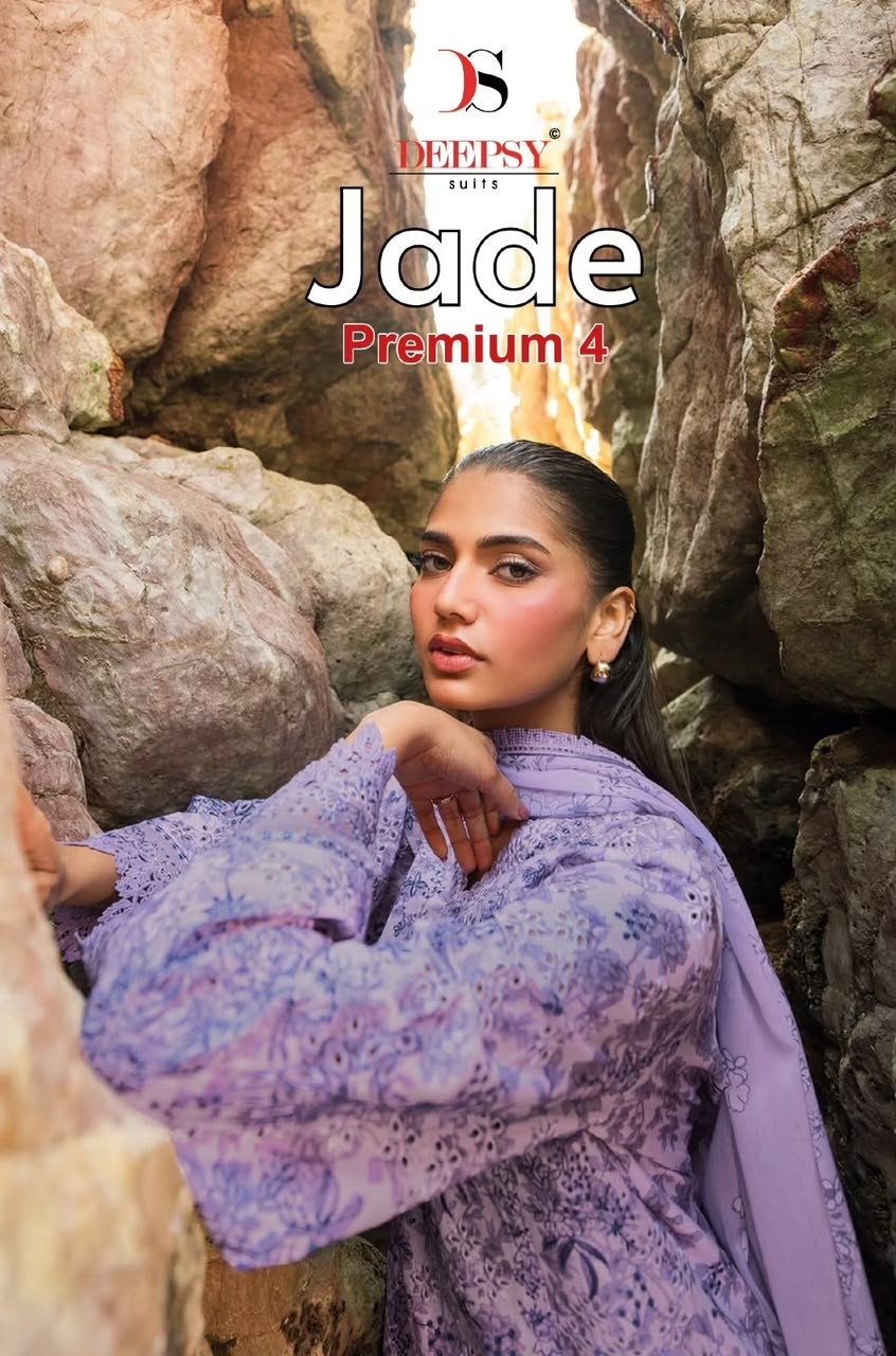 Jade Premium-4 DEEPSY SUITS | Pure Cotton Embroidered Pakistani Suit (Full Set) Wholesale price 
