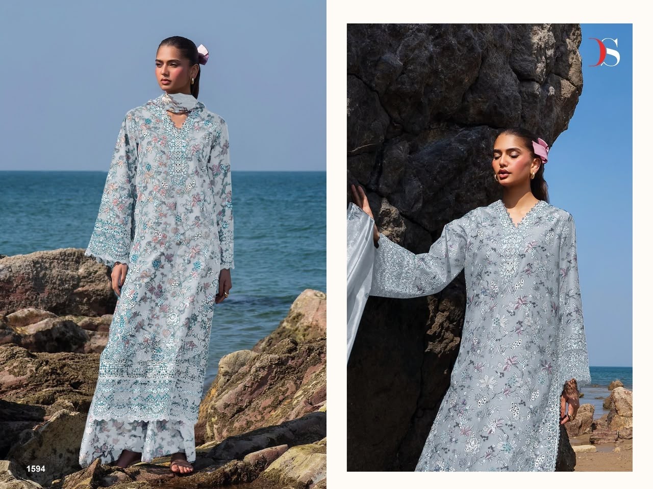 Jade Premium-4 DEEPSY SUITS | Pure Cotton Embroidered Pakistani Suit (Full Set) Wholesale price 