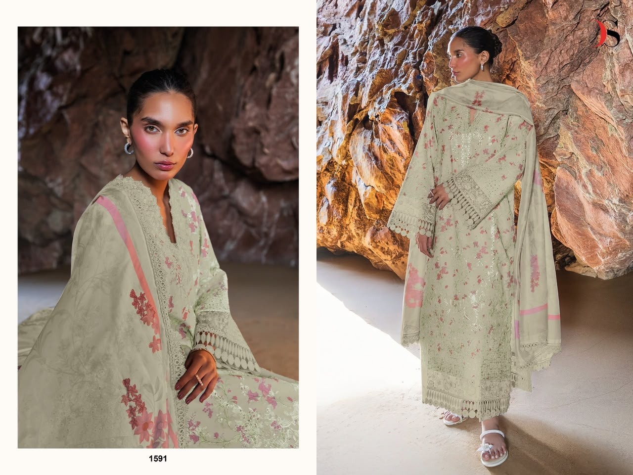 Jade Premium-4 DEEPSY SUITS | Pure Cotton Embroidered Pakistani Suit (Full Set) Wholesale price 