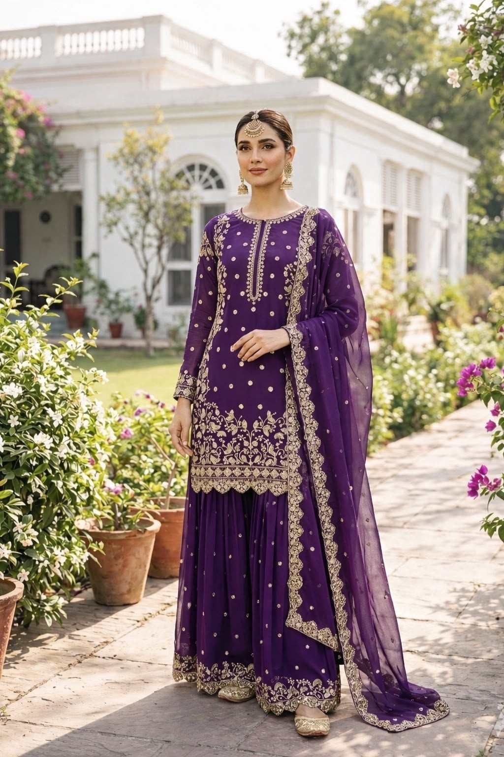Premium Faux Georgette Embroidered Sequence Work Top Palazzo With Dupatta Set – HK-1713 Pakistani Readymade Sharara Suit Single Wholesale Price 