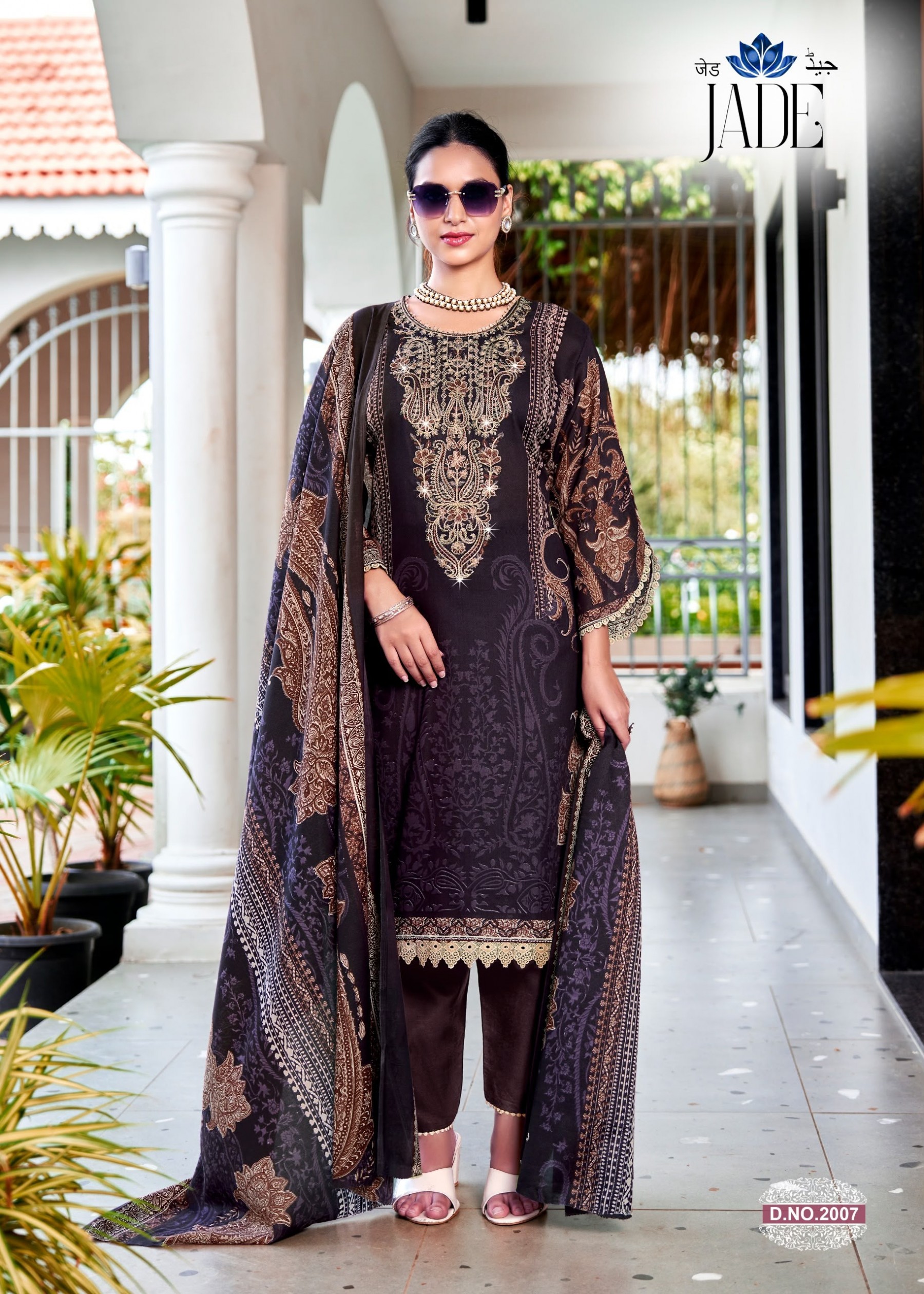 Jade Vol 2 Exclusive Karachi Designer Cambric Cotton Suit – Falak International Pakistani Dress (Full Set) Wholesale Price 