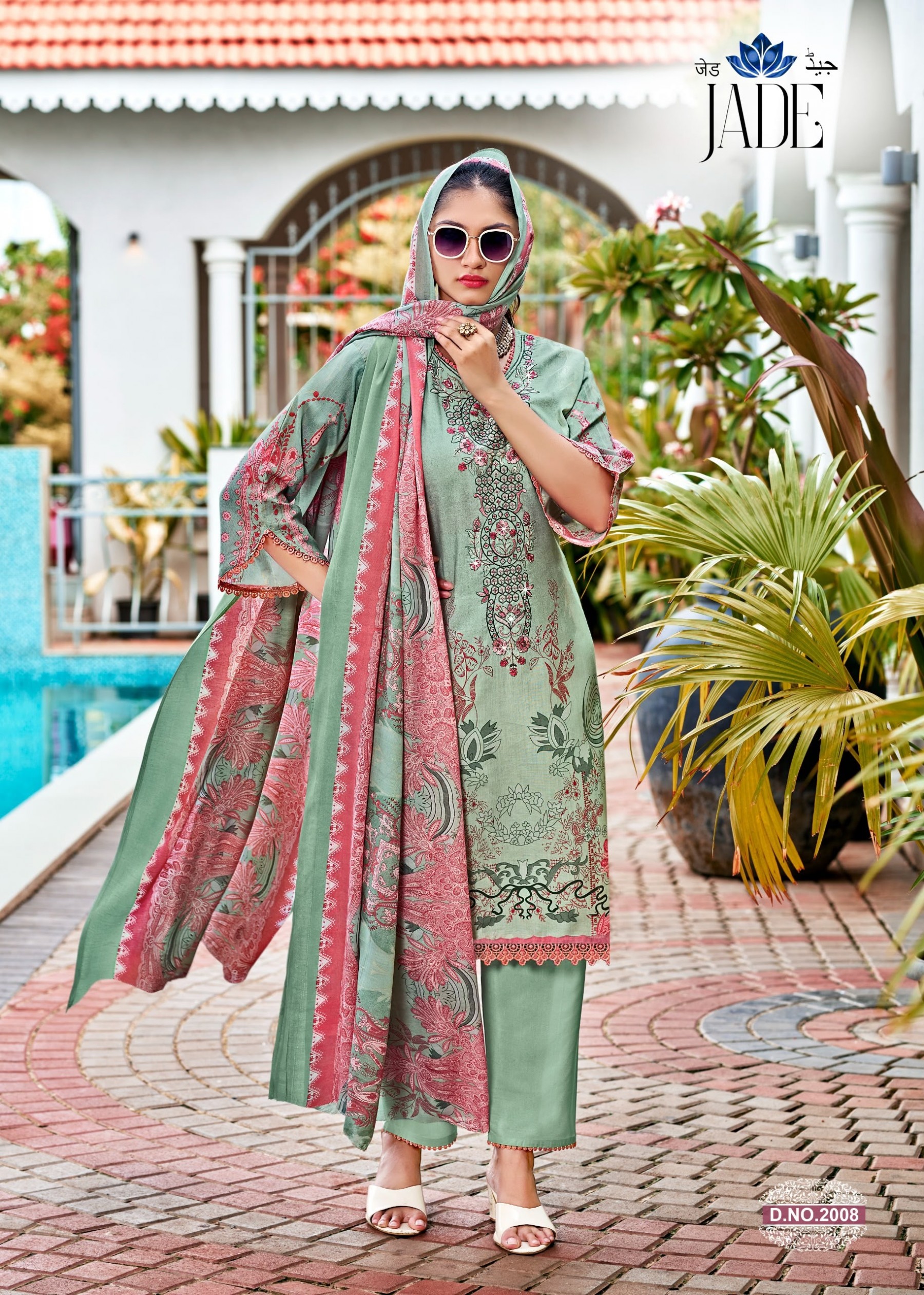 Jade Vol 2 Exclusive Karachi Designer Cambric Cotton Suit – Falak International Pakistani Dress (Full Set) Wholesale Price 