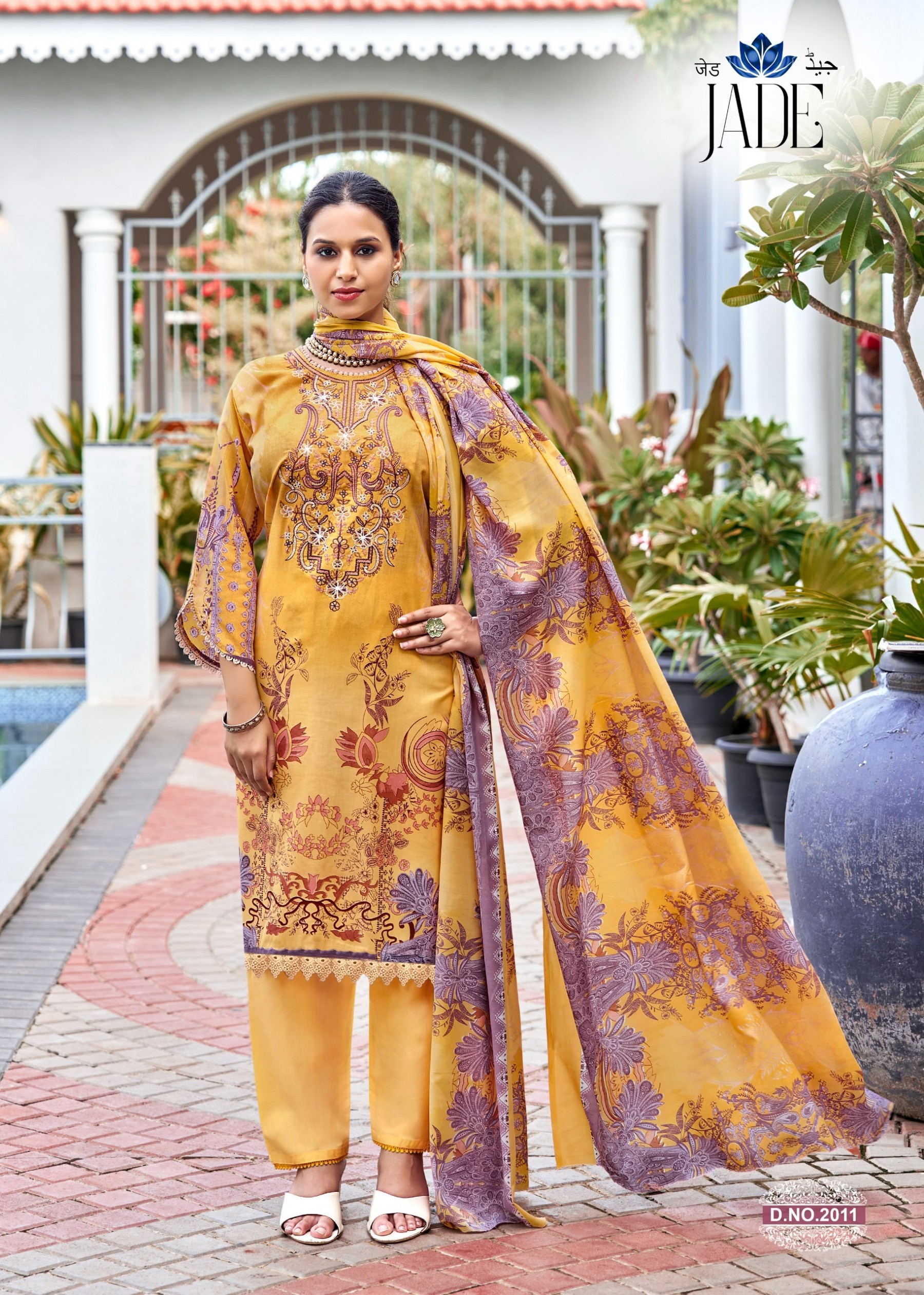 Jade Vol 2 Exclusive Karachi Designer Cambric Cotton Suit – Falak International Pakistani Dress (Full Set) Wholesale Price 