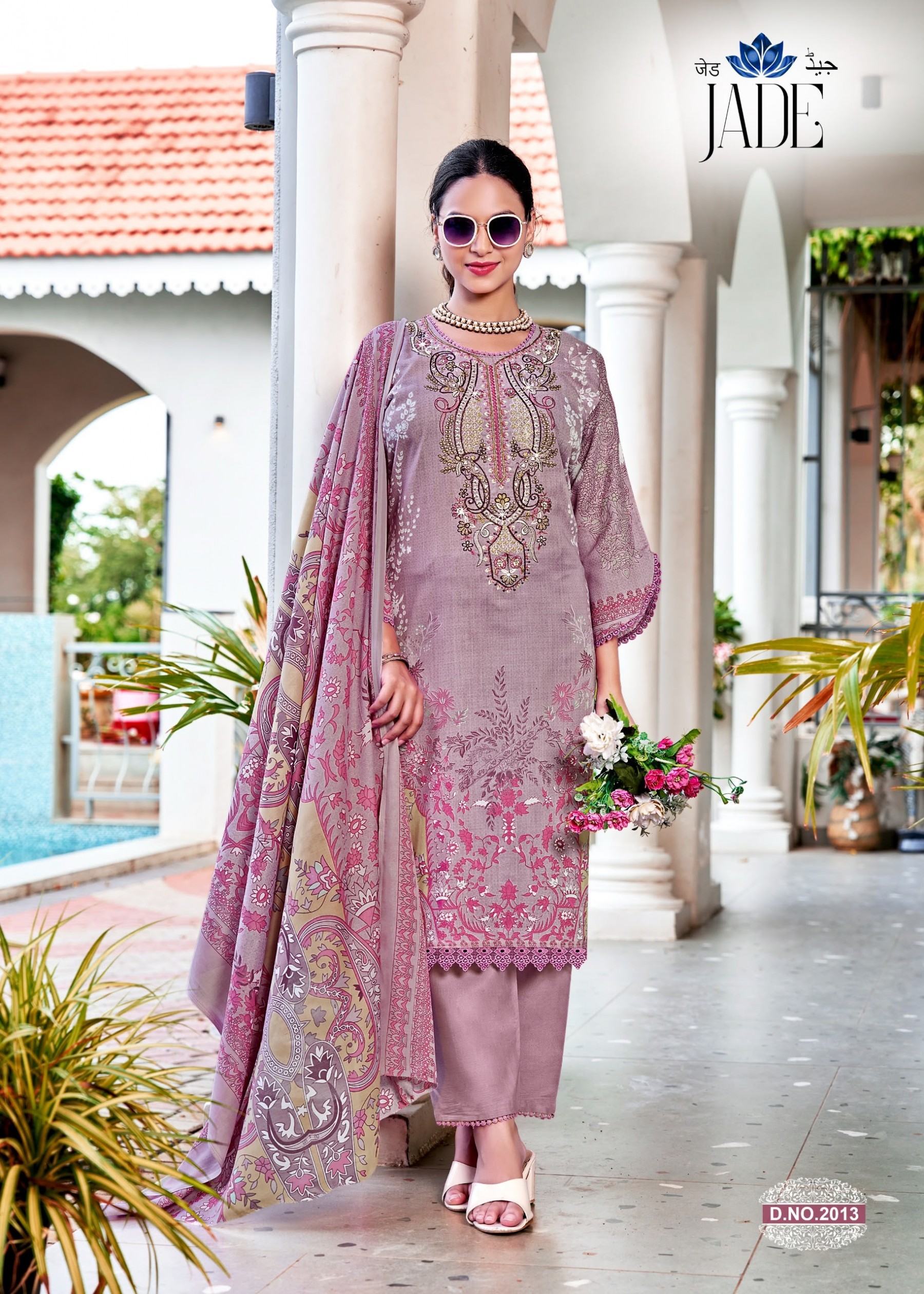 Jade Vol 2 Exclusive Karachi Designer Cambric Cotton Suit – Falak International Pakistani Dress (Full Set) Wholesale Price 