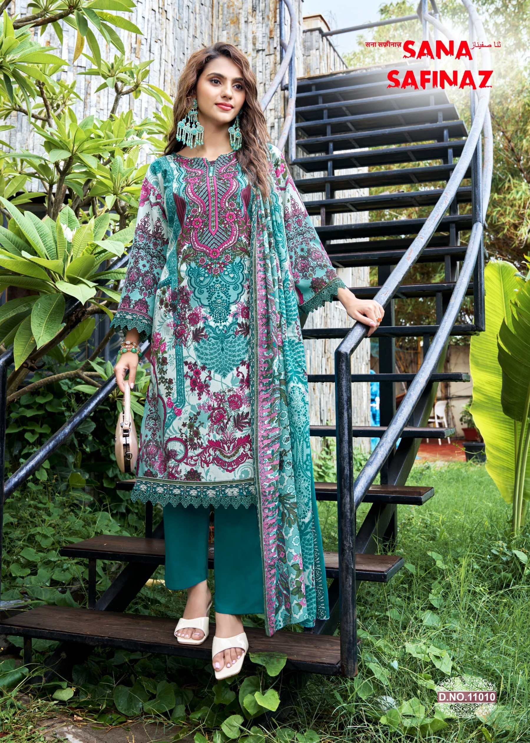 Falak International Sana Safinaz Vol 13 Cotton Digital Print Pakistani Dress Material (Full Set) Wholesale Price 