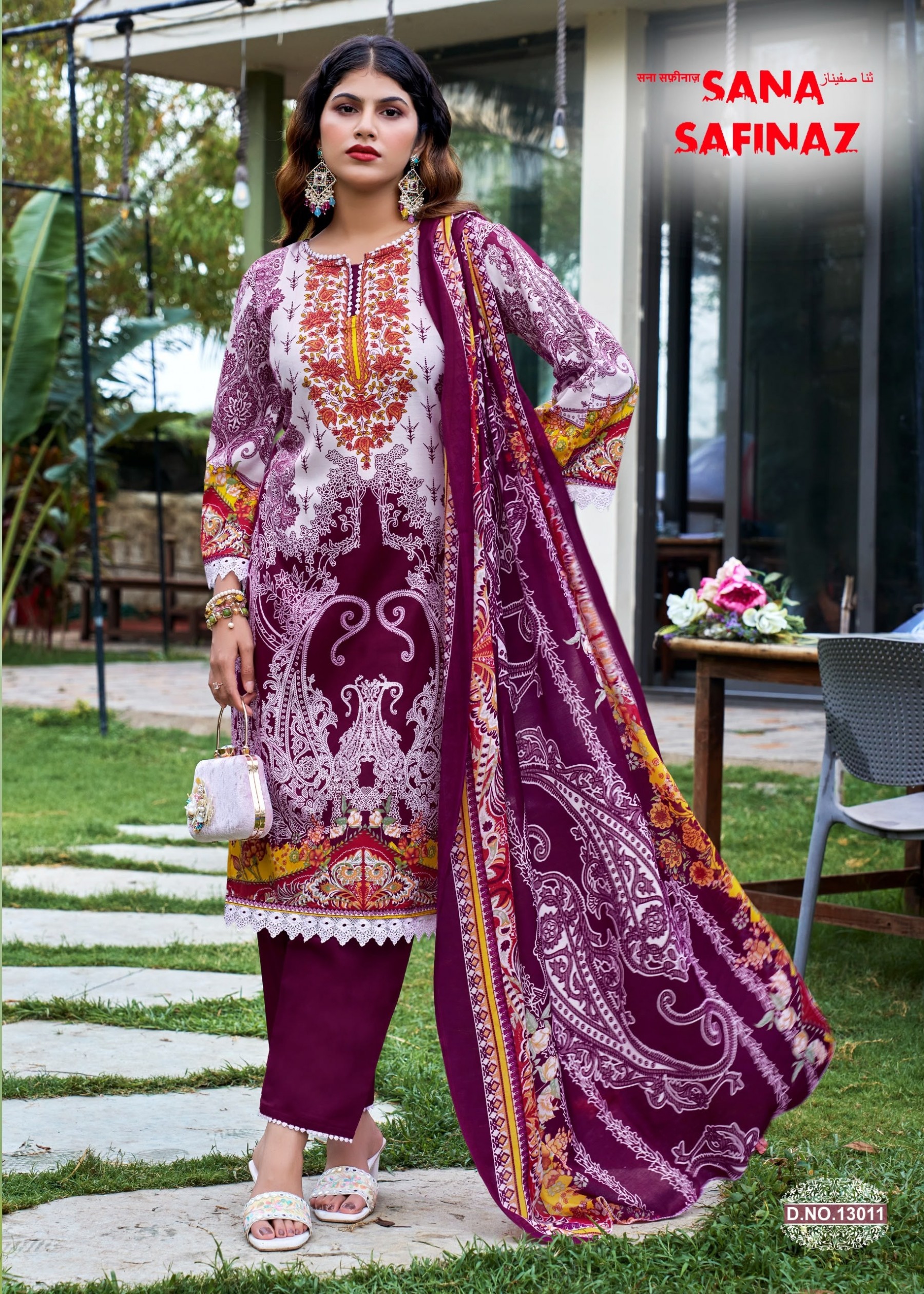Falak International Sana Safinaz Vol 13 Cotton Digital Print Pakistani Dress Material (Full Set) Wholesale Price 