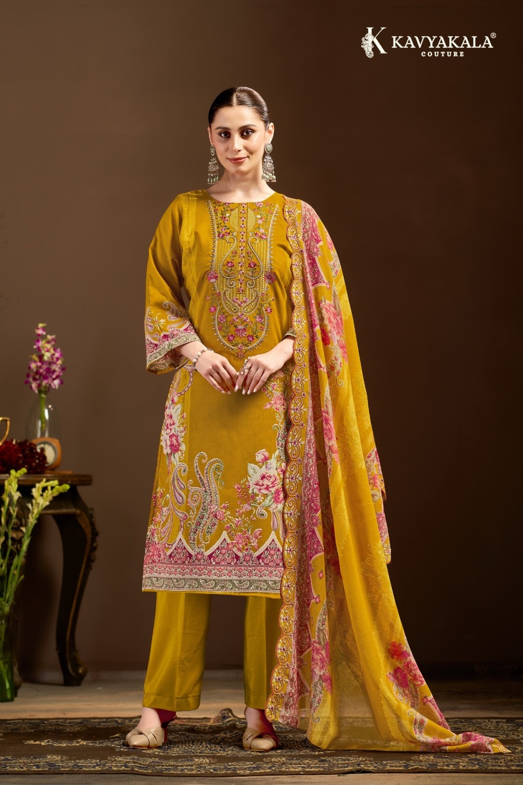 Kavya Kala Mannat Karachi Cotton Designer Embroidered Pakistani Suit (Full Set) Wholesale Price 