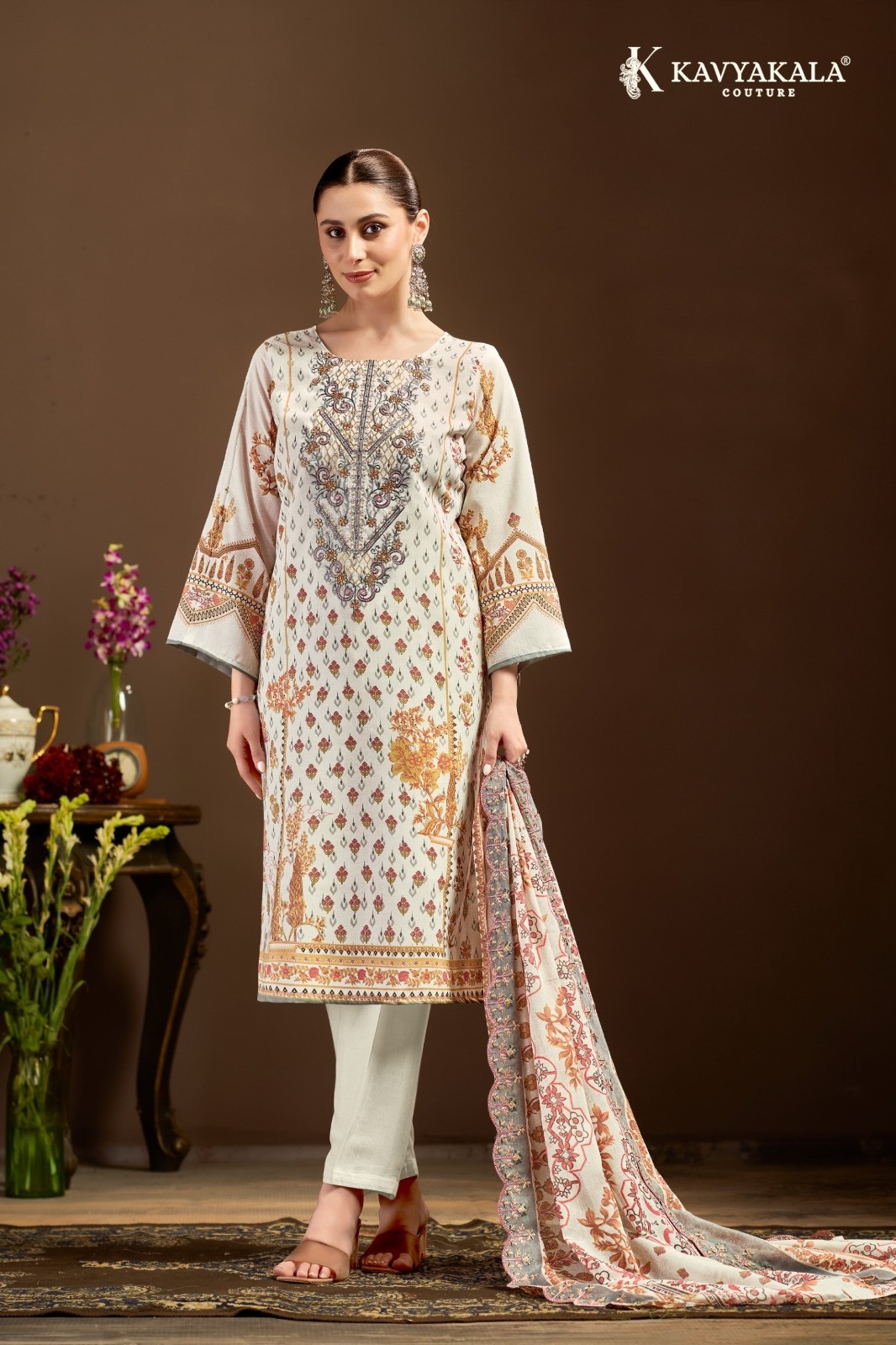Kavya Kala Mannat Karachi Cotton Designer Embroidered Pakistani Suit (Full Set) Wholesale Price 
