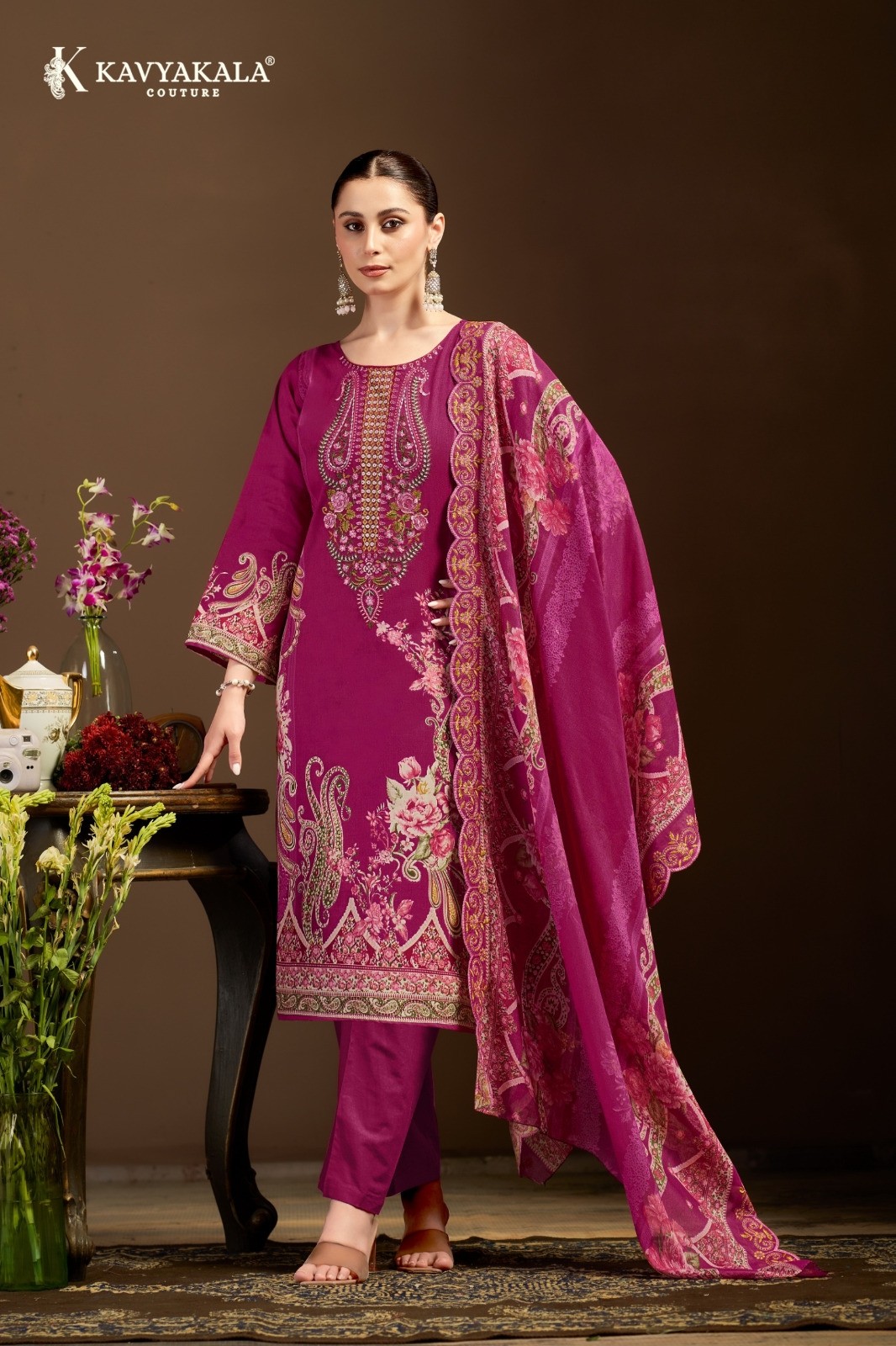 Kavya Kala Mannat Karachi Cotton Designer Embroidered Pakistani Suit (Full Set) Wholesale Price 