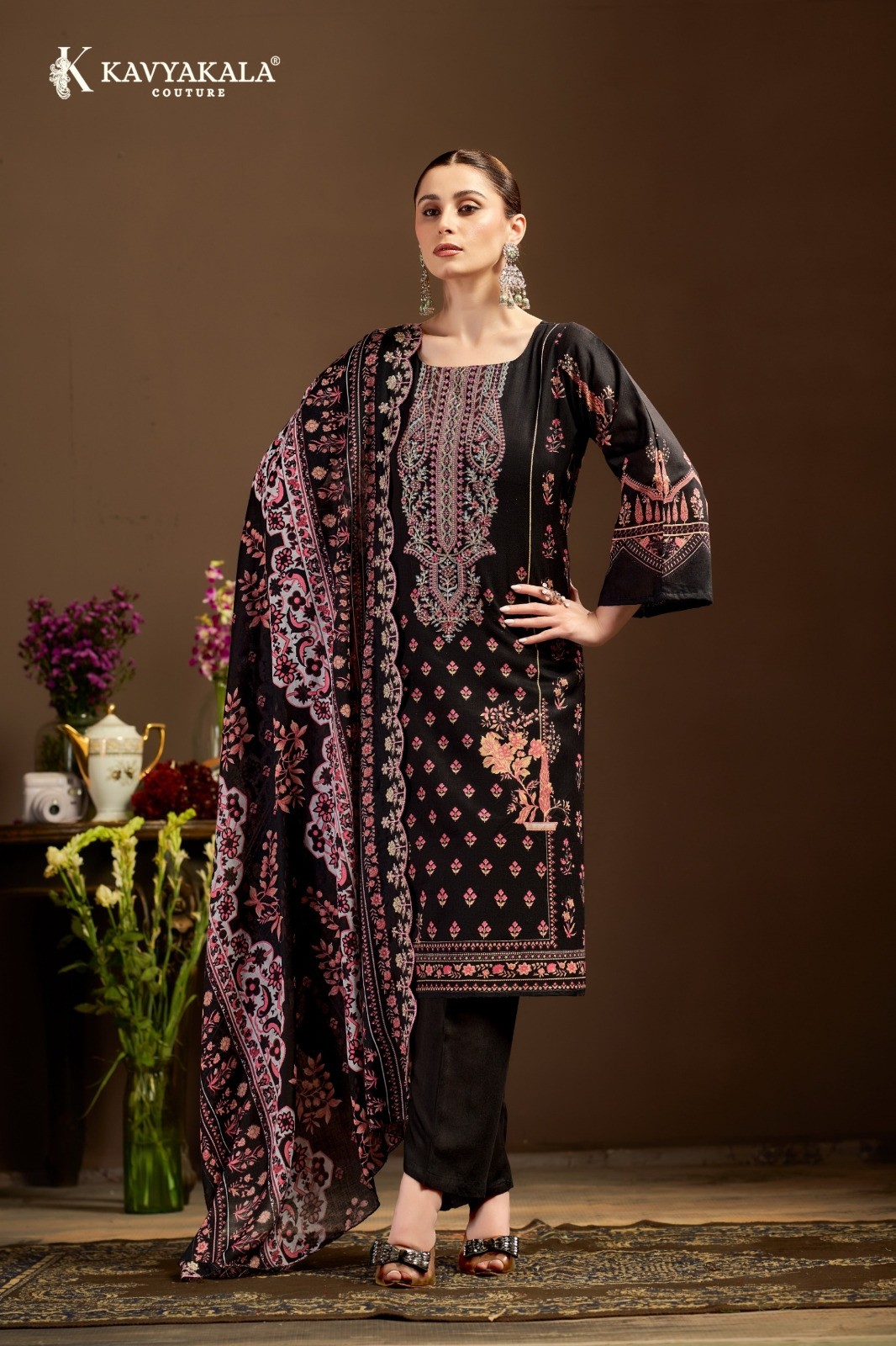 Kavya Kala Mannat Karachi Cotton Designer Embroidered Pakistani Suit (Full Set) Wholesale Price 
