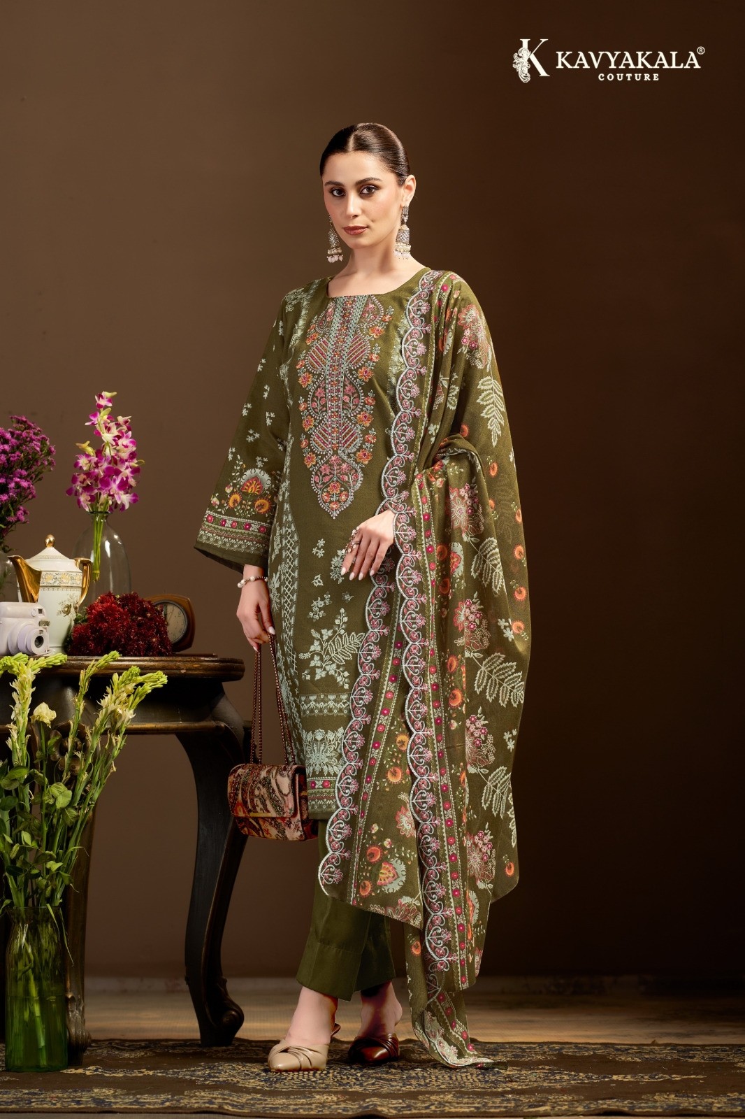 Kavya Kala Mannat Karachi Cotton Designer Embroidered Pakistani Suit (Full Set) Wholesale Price 