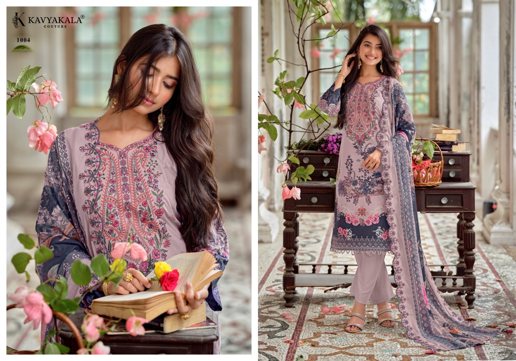 Kavya Kala Anarkali Vol- 26 – Cotton Embroidered 3 Piece Pakistani Suit (Full Set) Wholesale Price 