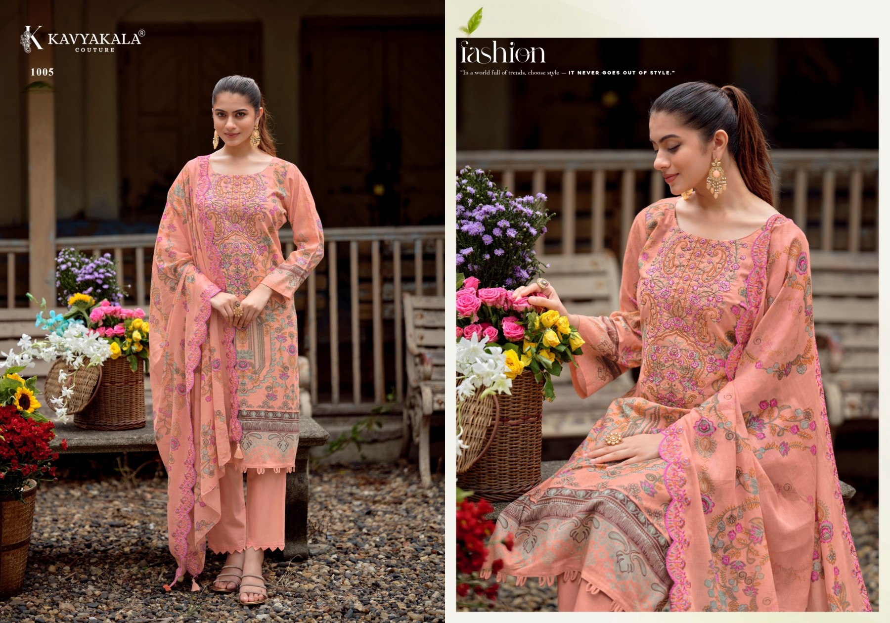 Kavya Kala Anarkali Vol- 26 – Cotton Embroidered 3 Piece Pakistani Suit (Full Set) Wholesale Price 
