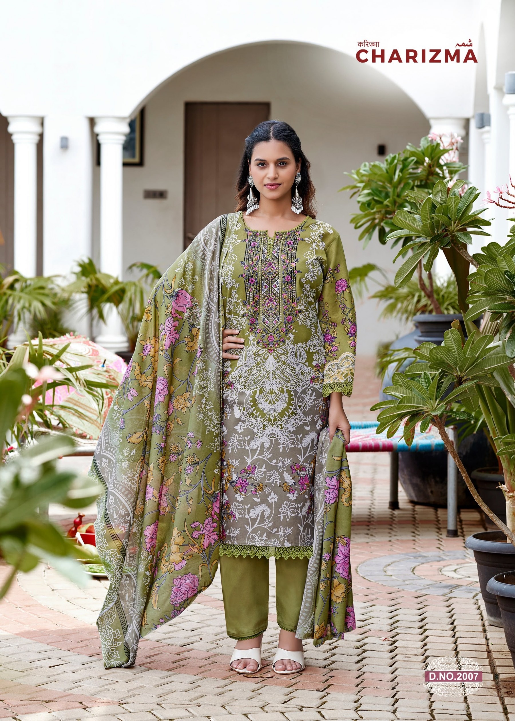 Falak International Charizma Vol 2 Karachi Cotton Dress Material (Full Set) Wholesale Price 
