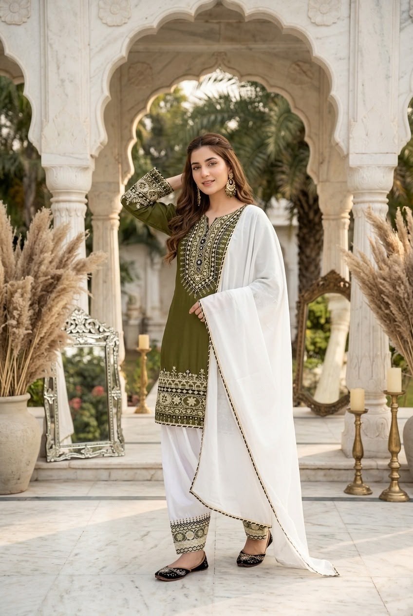 Designer Heavy Natural Silk Embroidered Sequence Mirror Work Palazzo Suit Set – DB 46 Pakistani Suit Single Wholesale Price 