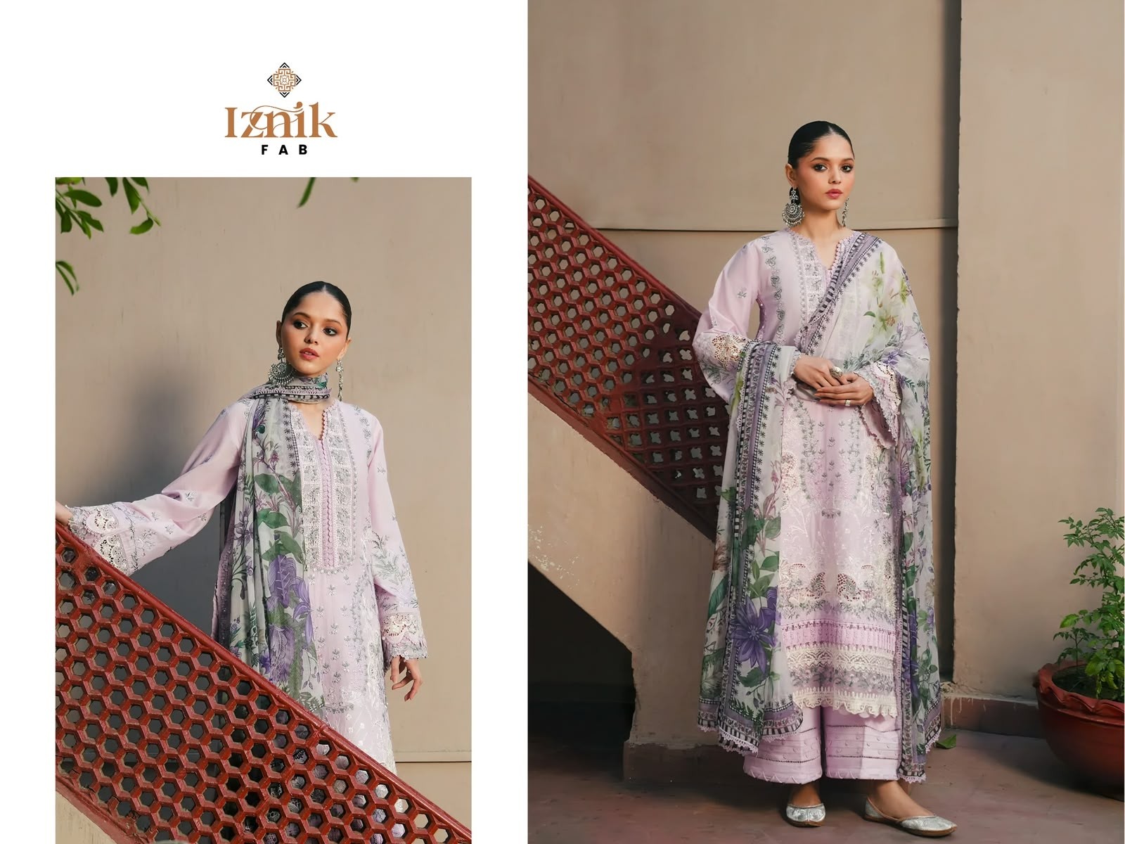 Iznik Fab A-Khaf Premium Lawn Collection | Cambric Cotton Embroidered Pakistani Suit (Full Set) Wholesale Price 