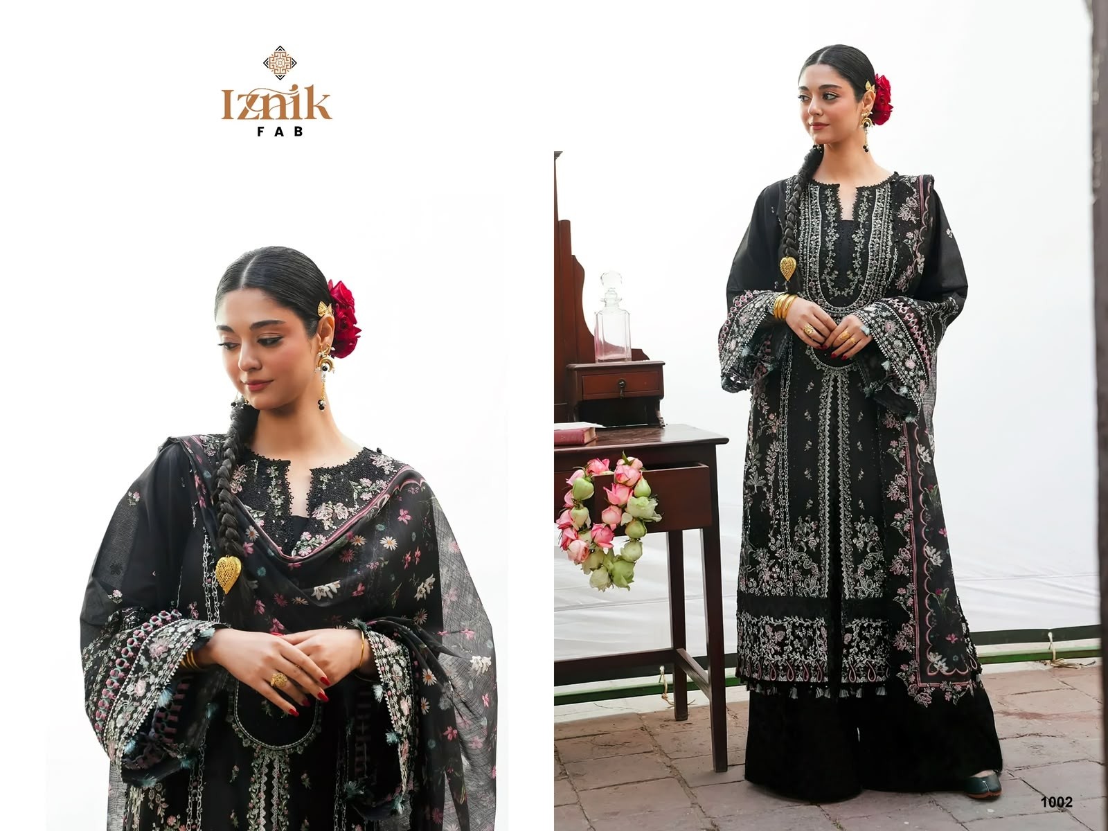 Iznik Fab A-Khaf Premium Lawn Collection | Cambric Cotton Embroidered Pakistani Suit (Full Set) Wholesale Price 