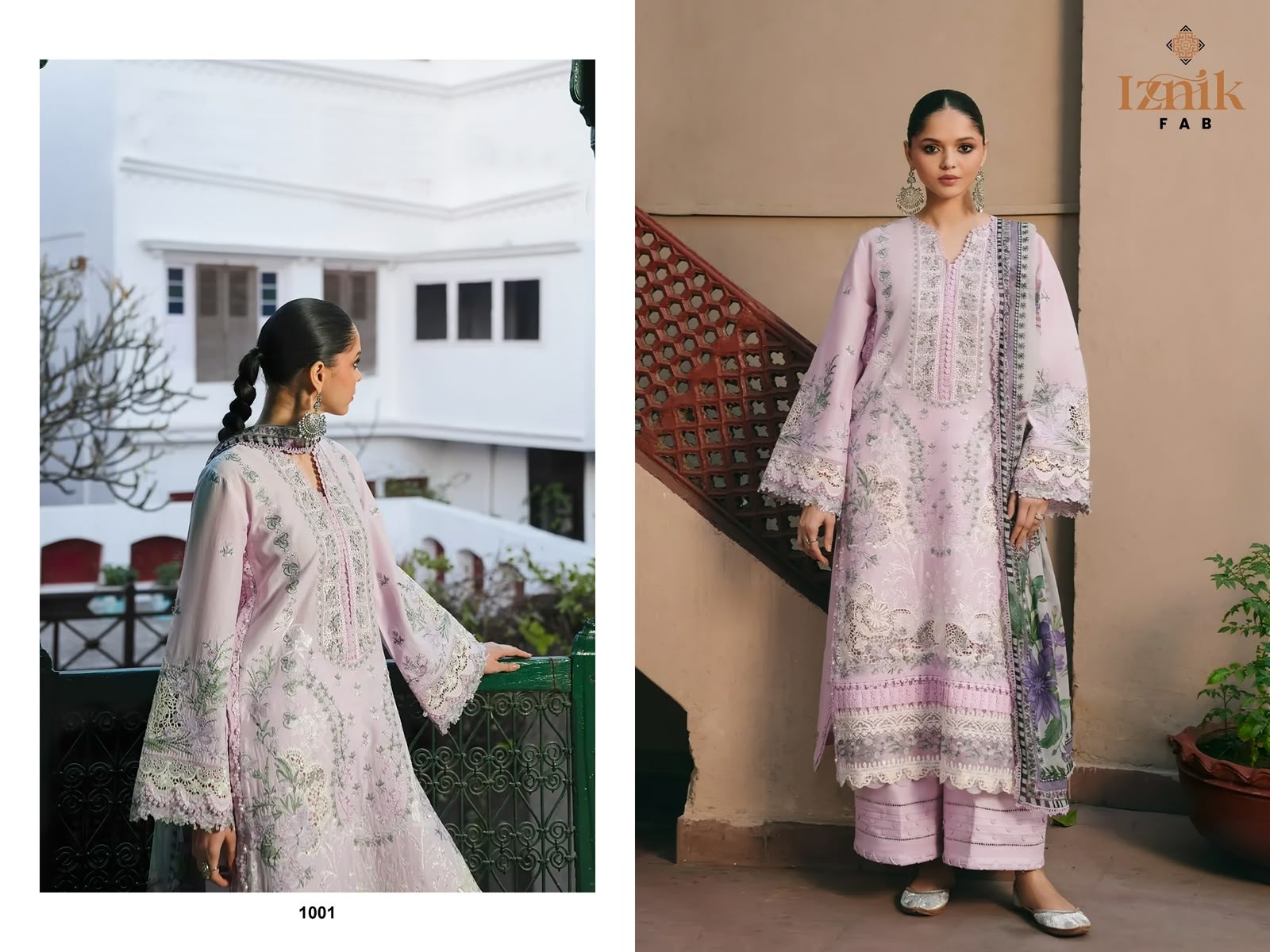 Iznik Fab A-Khaf Premium Lawn Collection | Cambric Cotton Embroidered Pakistani Suit (Full Set) Wholesale Price 