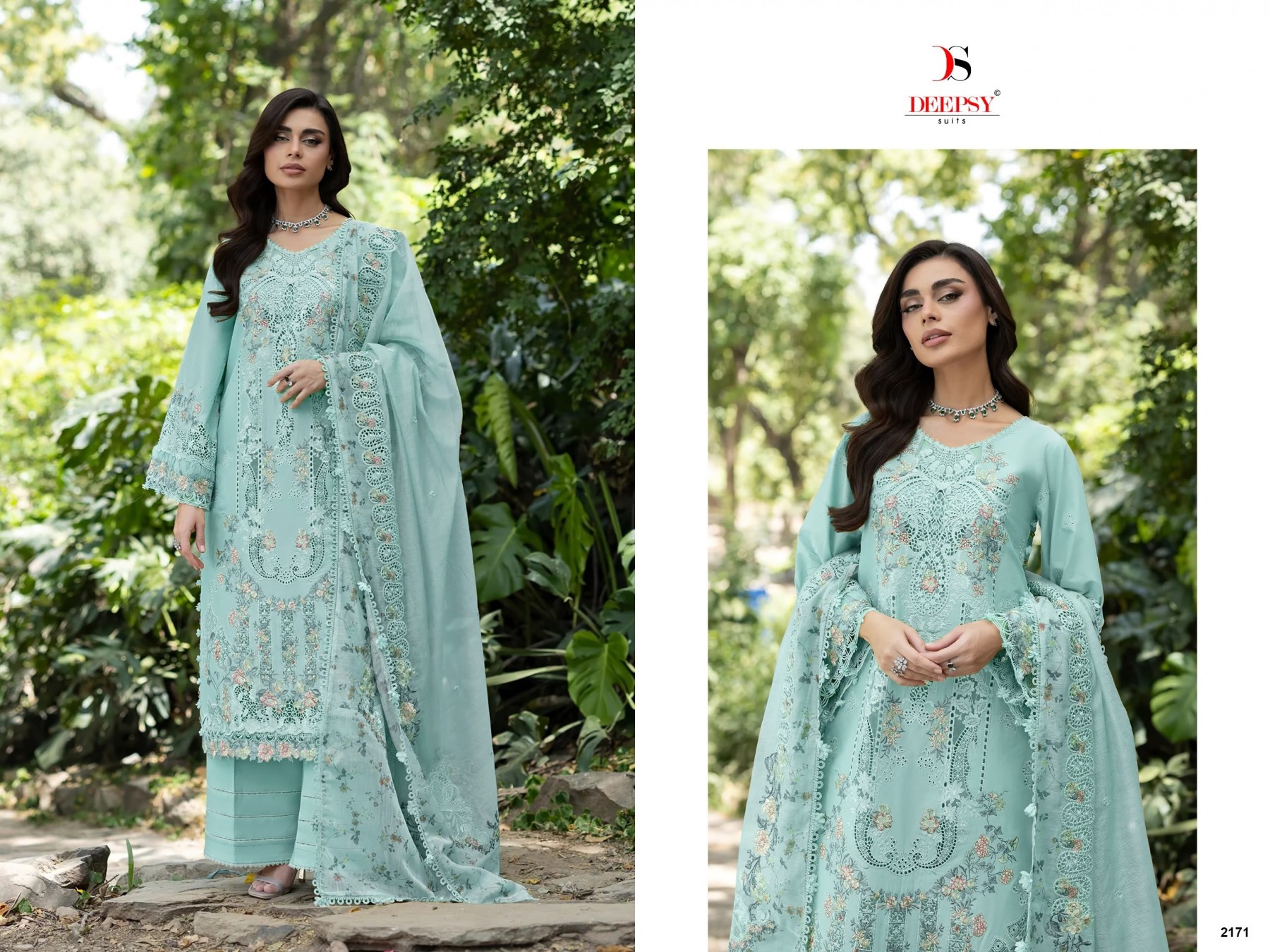ELAF Premium-9 Luxury Lawn Embroidered 6-Piece Suit by DEEPSY SUITS Pakistani Dress (Full Set) Wholesale Price 