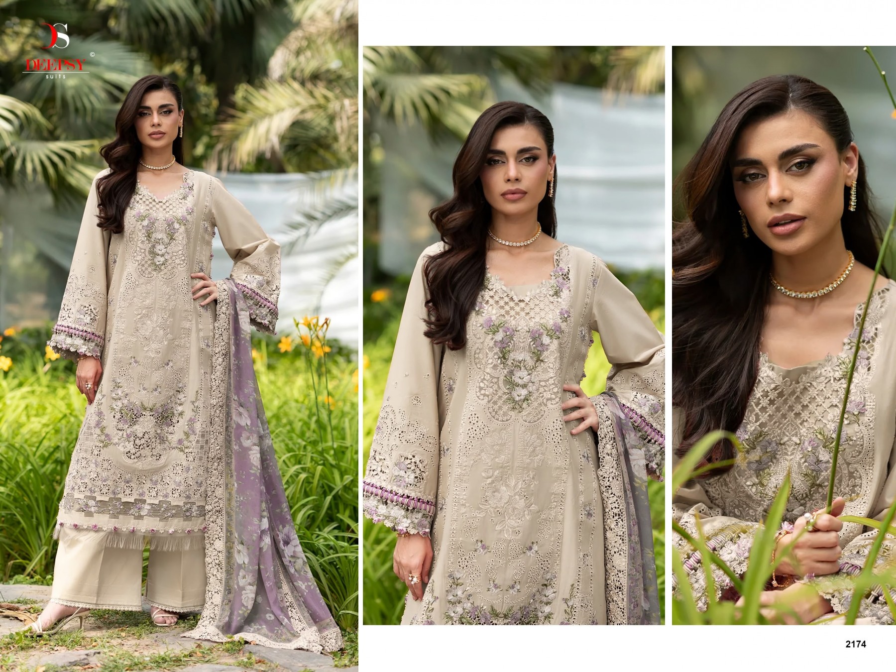 ELAF Premium-9 Luxury Lawn Embroidered 6-Piece Suit by DEEPSY SUITS Pakistani Dress (Full Set) Wholesale Price 