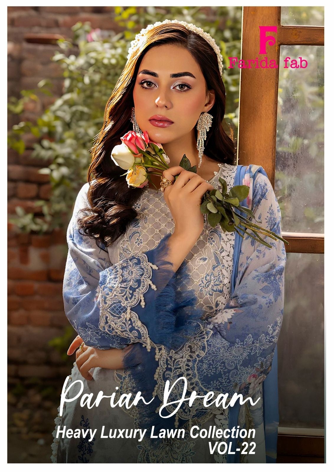 PARIAN DREAM Vol 22 Premium Designer 6-Piece Lawn Cotton Suit by FARIDA FAB Pakistani Karachi Printed Suit (Full Set) Wholesale Price 