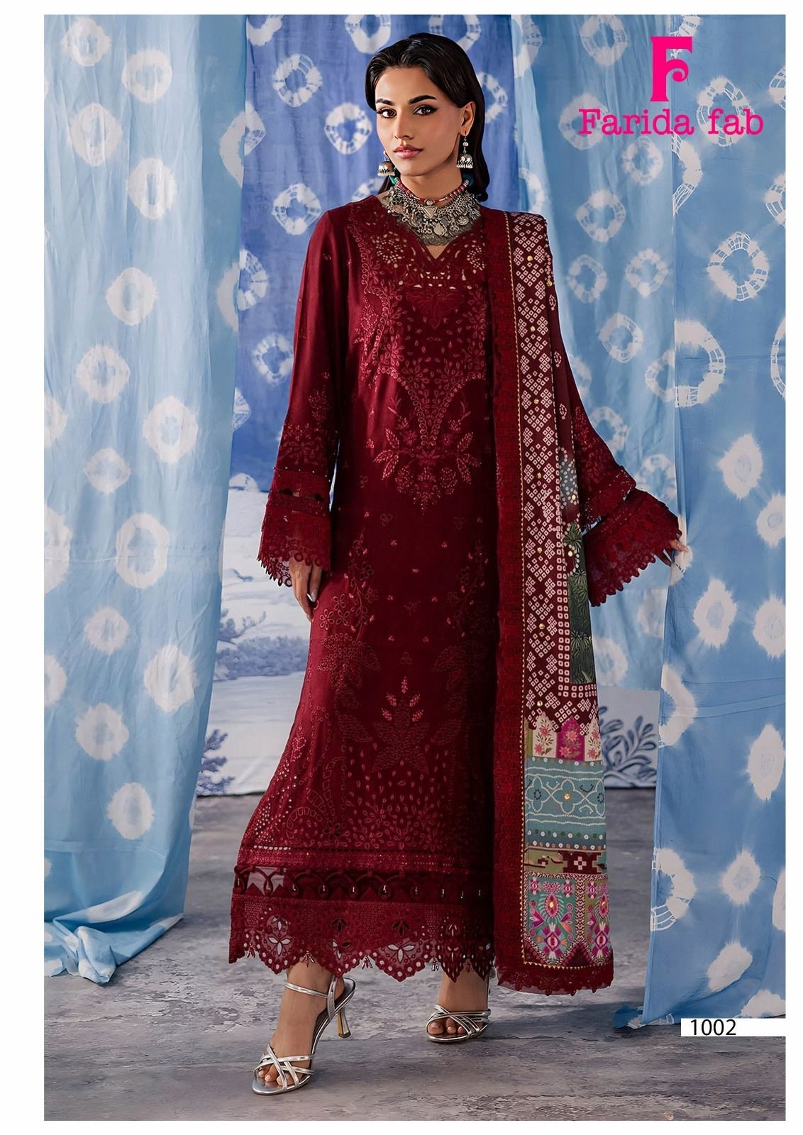 PARIAN DREAM Vol 22 Premium Designer 6-Piece Lawn Cotton Suit by FARIDA FAB Pakistani Karachi Printed Suit (Full Set) Wholesale Price 
