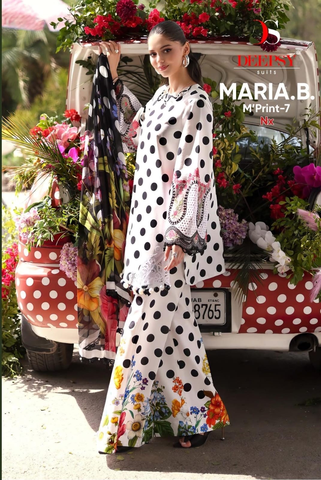 Maria B Mprint 25-7NX by Deepsy Suits – Premium Cotton Printed Embroidered 3 Piece Suit (Full Set) Wholesale Price 