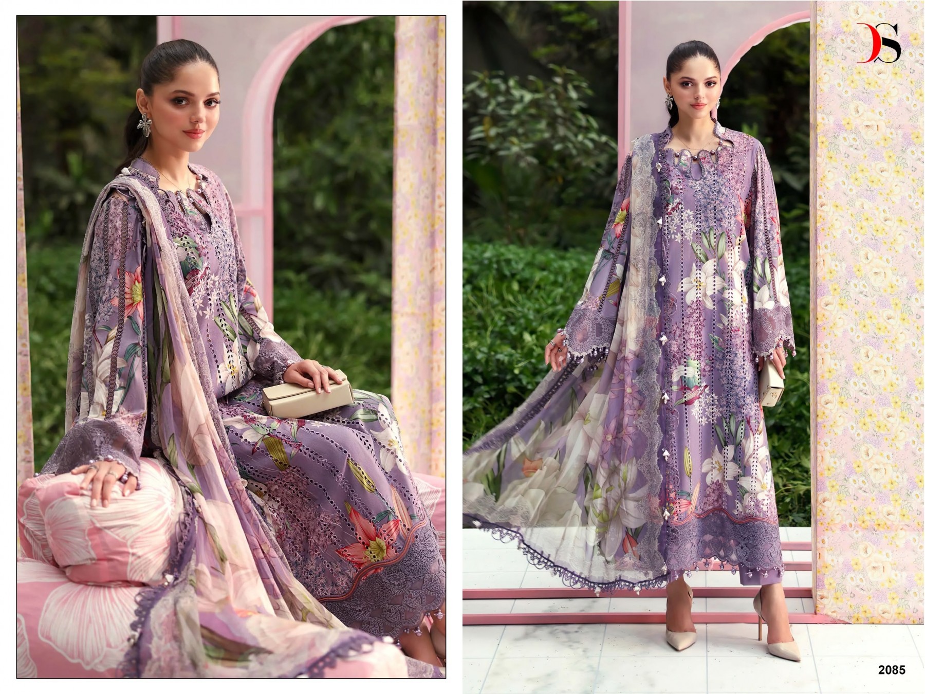 Maria B Mprint 25-7NX by Deepsy Suits – Premium Cotton Printed Embroidered 3 Piece Suit (Full Set) Wholesale Price 