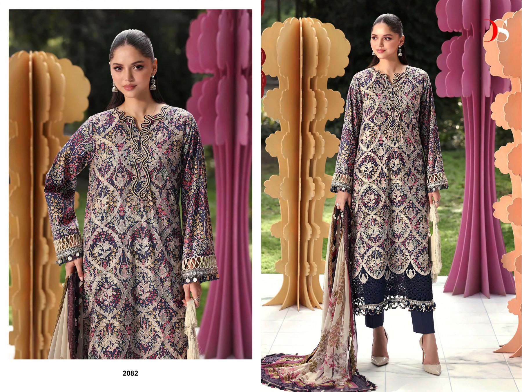Maria B Mprint 25-7NX by Deepsy Suits – Premium Cotton Printed Embroidered 3 Piece Suit (Full Set) Wholesale Price 