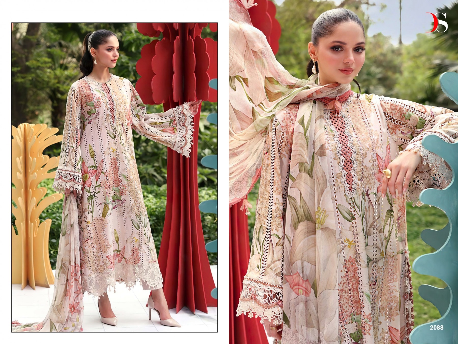 Maria B Mprint 25-7NX by Deepsy Suits – Premium Cotton Printed Embroidered 3 Piece Suit (Full Set) Wholesale Price 