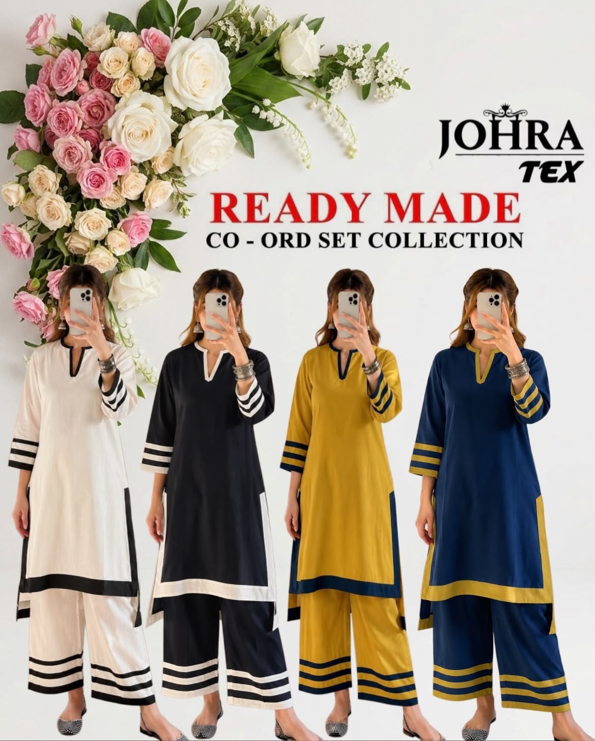 Johra Tex CO-ORD SET JT-204 – Premium Viscous Reyon Co-Ord Set Single Wholesale Price 