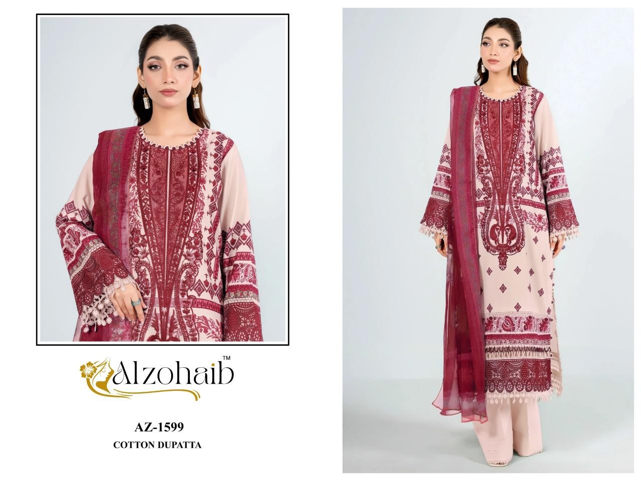 ALZOHAIB Anisa Vol. 1 Pakistani Suit – Pure Cotton Patch Work Pakistani Suit (Single And Full Set) Wholesale Price 