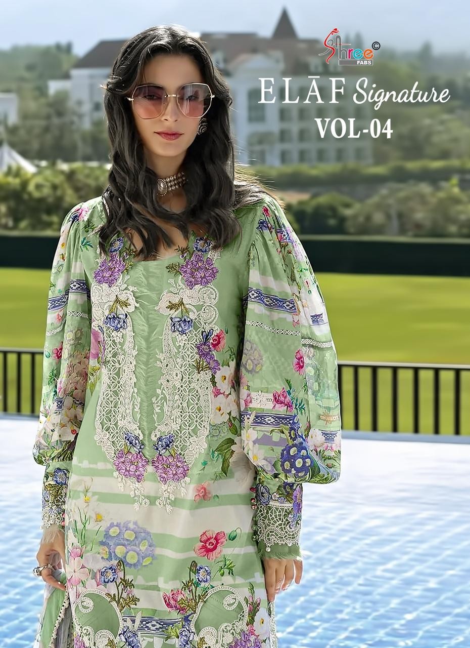 ELAF Signature Vol-4 Premium Cotton Embroidered Pakistani Suit (Full Set) Wholesale Price 