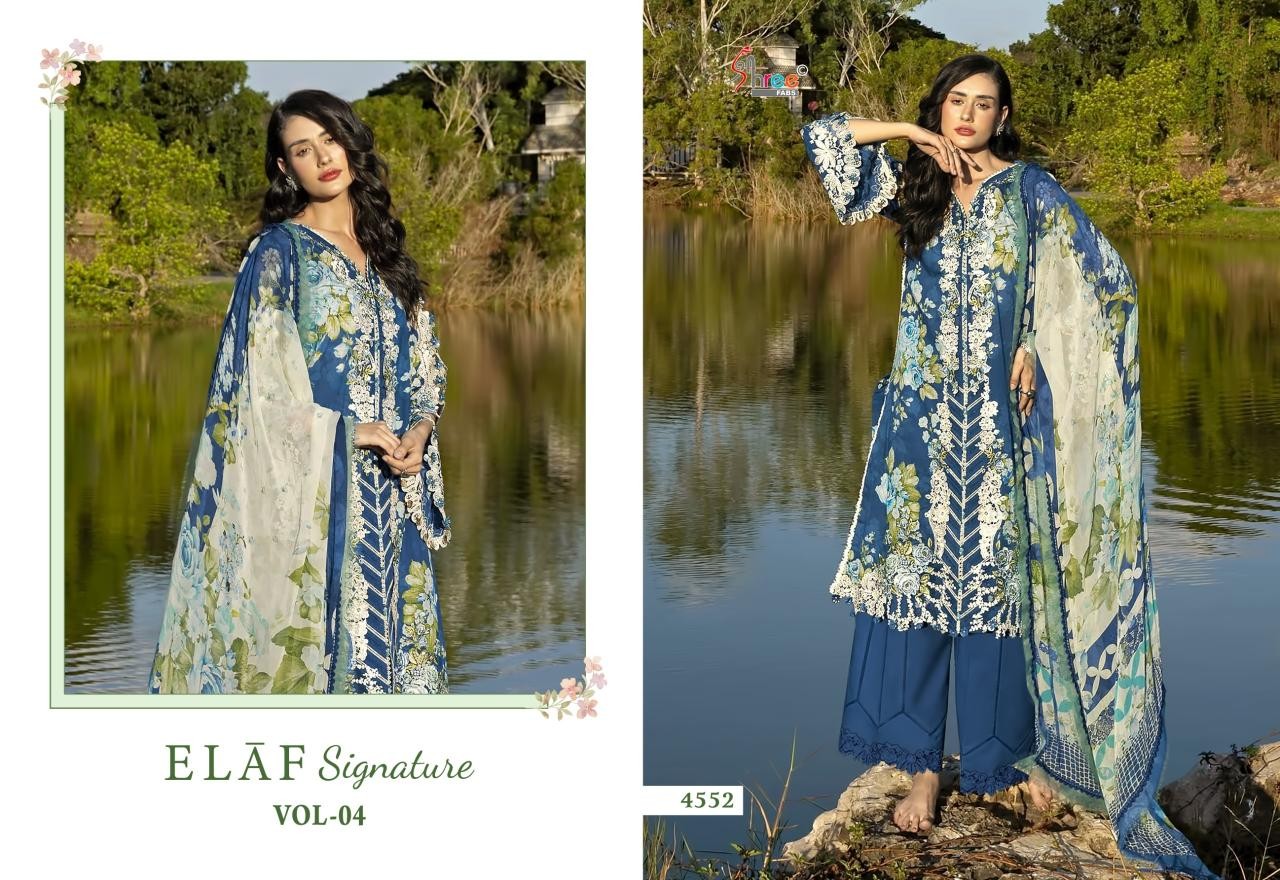 ELAF Signature Vol-4 Premium Cotton Embroidered Pakistani Suit (Full Set) Wholesale Price 