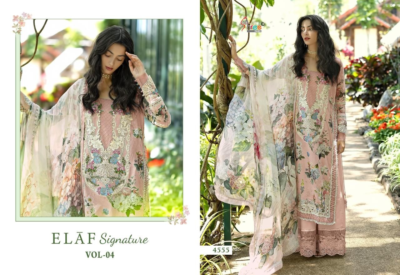 ELAF Signature Vol-4 Premium Cotton Embroidered Pakistani Suit (Full Set) Wholesale Price 