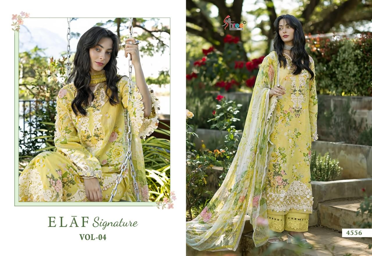 ELAF Signature Vol-4 Premium Cotton Embroidered Pakistani Suit (Full Set) Wholesale Price 