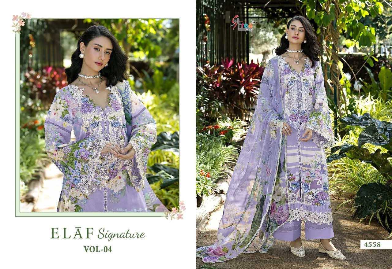 ELAF Signature Vol-4 Premium Cotton Embroidered Pakistani Suit (Full Set) Wholesale Price 