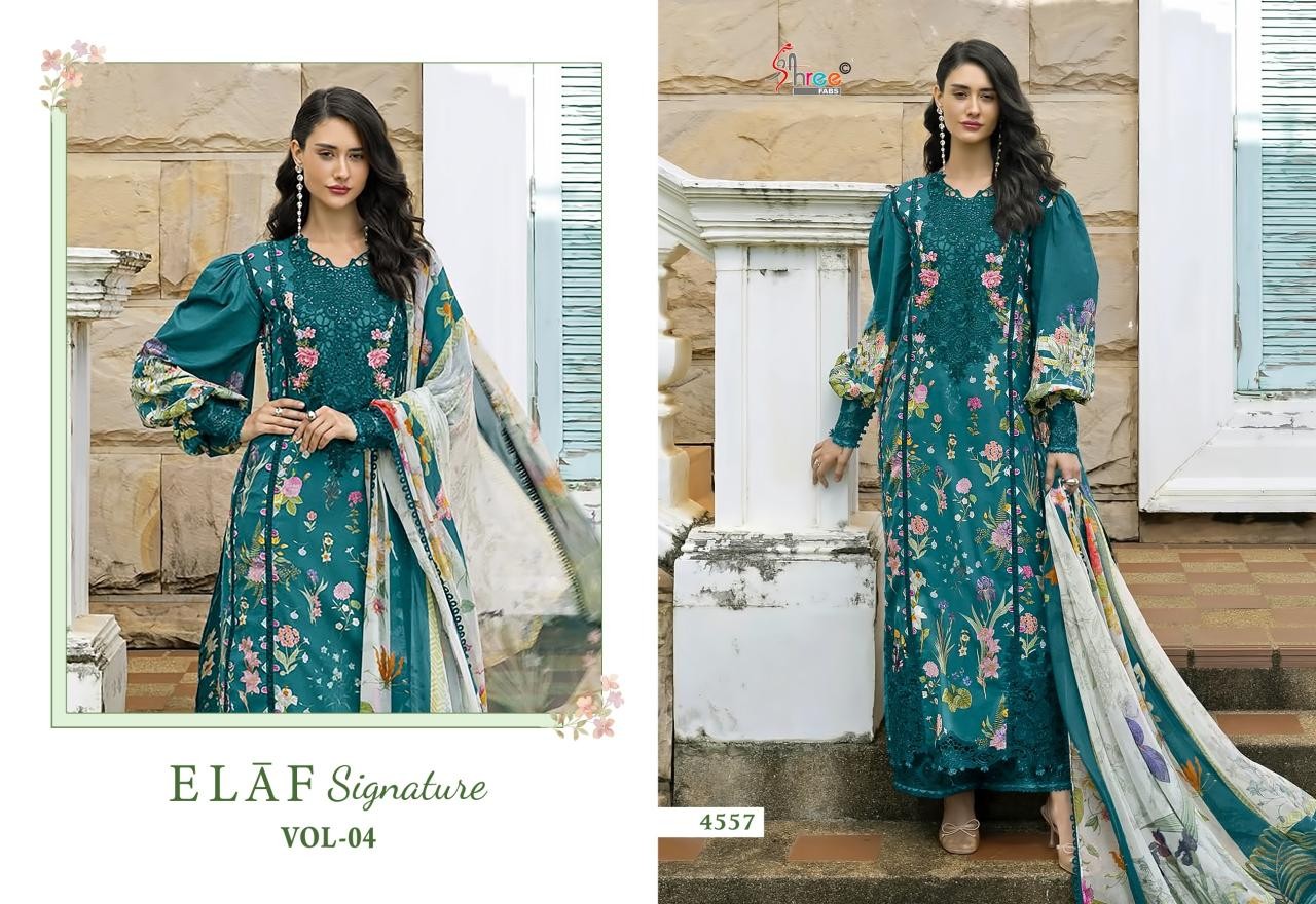 ELAF Signature Vol-4 Premium Cotton Embroidered Pakistani Suit (Full Set) Wholesale Price 