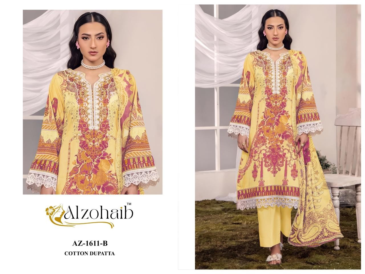 ALZOHAIB Nura Vol-2 Pakistani Suit – Pure Cotton Patch Work Pakistani Suit (Single & Full Set) Wholesale Price 