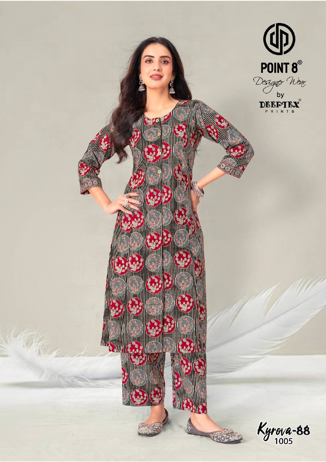 Deeptex Kyrova 88 – 100% Cotton Readymade Long Co-Ord Set (Full Set) Wholesale Price 