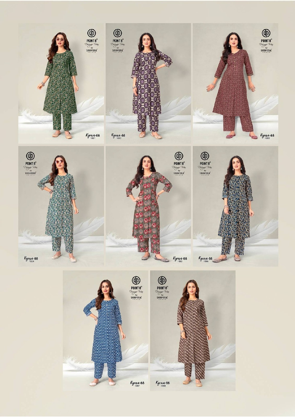 Deeptex Kyrova 88 – 100% Cotton Readymade Long Co-Ord Set (Full Set) Wholesale Price 