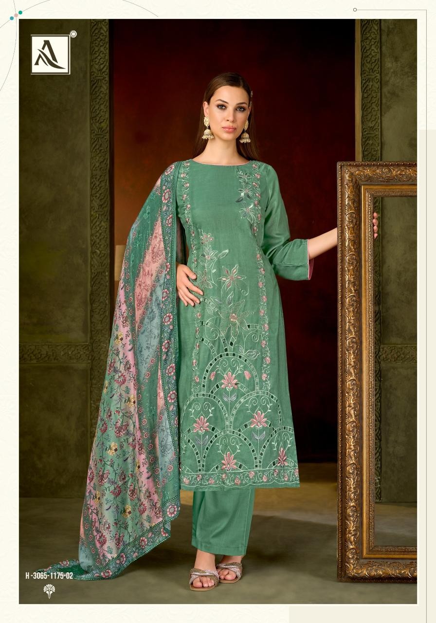 Alok Suit Farmaish Premium Viscose Maslin Embroidered Suit (Full Set) Wholesale Price 