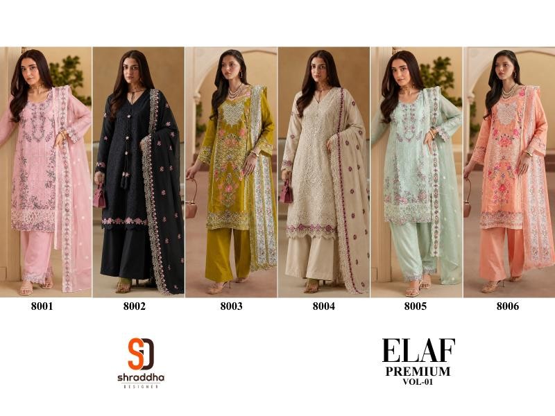 Shraddha Designer ELAF Premium Vol 01 Cotton Embroidered Pakistani Suit (Full Set) Wholesale Price 